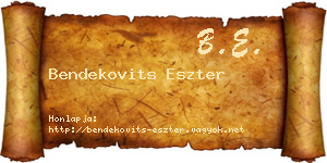 Bendekovits Eszter névjegykártya